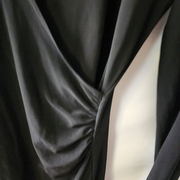 Alice + Olivia Black Dress with Faux Leather Accents. Size Small - Picture 8 of 8